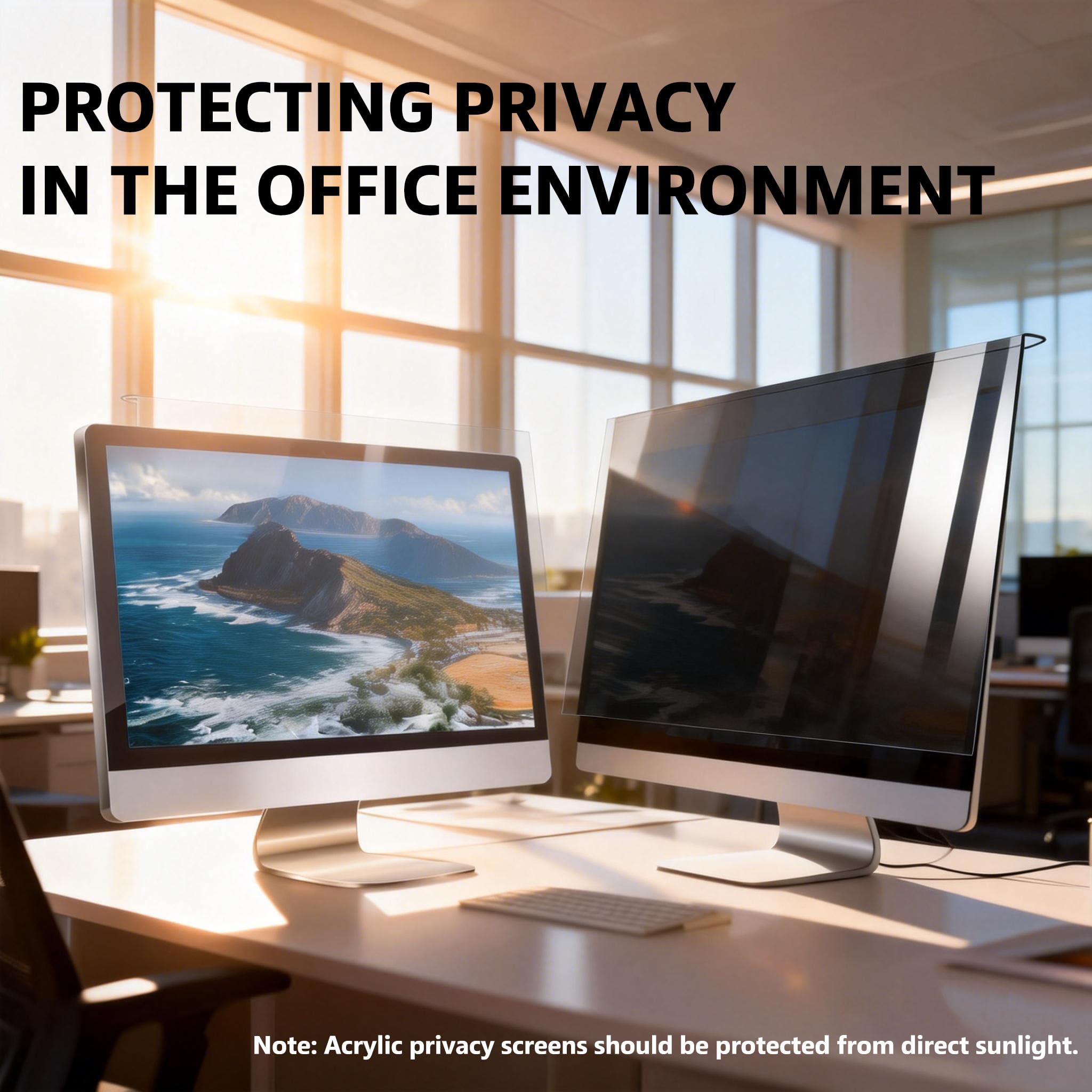 Filtro anti-spia in acrilico ad alta resistenza, protezione per lo schermo della luce blu per computer, sicurezza dei dati dell'ufficio e protezione degli occhi, 45-81 cm