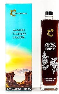 Sakurafresh Amaro Italiano Liqueur| Zero Alcohol Liqueur| Award Winning - three global medals |All Natural Botanicals Extr...