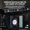 Corsair Nautilus 360 RS LCD Sıvı CPU Soğutucu - 2,1 inç IPS LCD Ekran, 360 mm AIO, Düşük Gürültülü, Papatya Zinciri, Intel LGA 1851/1700, AMD AM5/AM4-3X RS120 Fanlar Dahil - Siyah