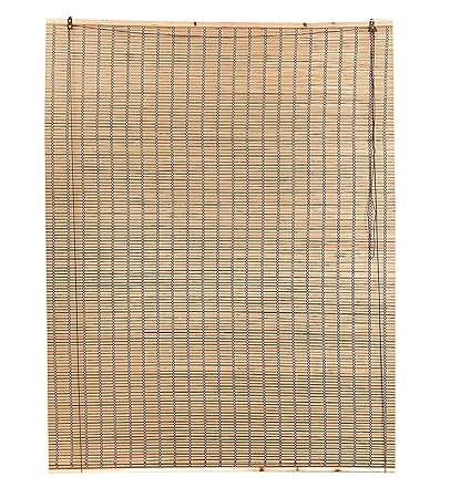 Kurtzy Roll up Bamboo Curtain/Blinds for Window and Balcony-Indoor Use (Beige, 6 Ft Height x 5 Ft Width)(Pack of 1)