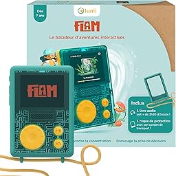 Lunii - Pack baladeur Audio FLAM + Coque antichocs de Protection Officielle Verte + 2h45 d'histoires à Jouer incluses à télécharger,Dès 7 Ans - Fabriquée en France