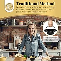 Vista 7 de Juego de mortero y mortero de caldero de hierro fundido