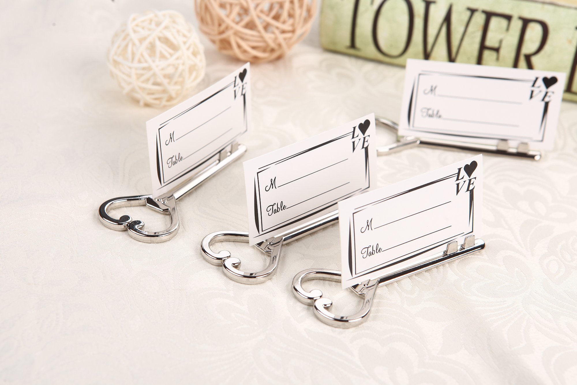 25pcs Multi Function Silver Love Heart Bottle Opener and Place Card Holder Shiny Antique Skeleton Key Heart Shaped Wedding Favor Rustic Decoration