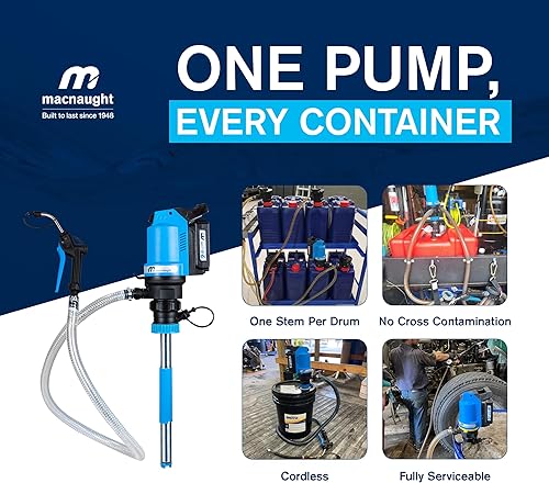 Miniatura 3 de Macnaught BOP20 Bomba de transferencia de aceite alimentada por batería, kit de cubo de 5 galones. Todo lo necesario para bombear aceite, ATF o