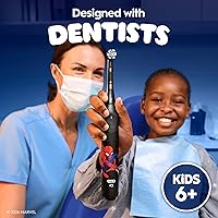 Vista 8 de Oral-B iO Kids Limitada Cepillo de dientes eléctrico recargable, Spiderman con 1 Cabezal de Cuidado Suave - Sensor Automático de Presión