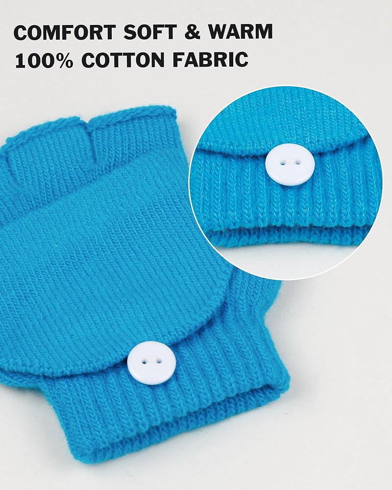 Amazon.com: ONESING 3 Pairs Kids Fingerless Gloves with