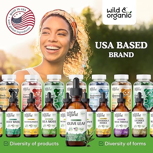 Miniatura 9 de Extracto líquido de hoja de olivo, suplemento orgánico de hoja de olivo para apoyo inmunológico, tintura vegana, sin alcohol, 2 onzas líquidas