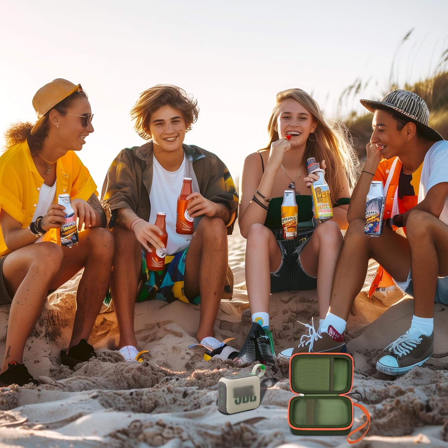 Carrying Case Compatible with JBL Go 4 - Portable Bluetooth Speaker Box Pro Sound, Also for Go 3/Go3 Eco/Go2 Waterproof Mini Wireless Speakers - Case Only (Green) - Image 7