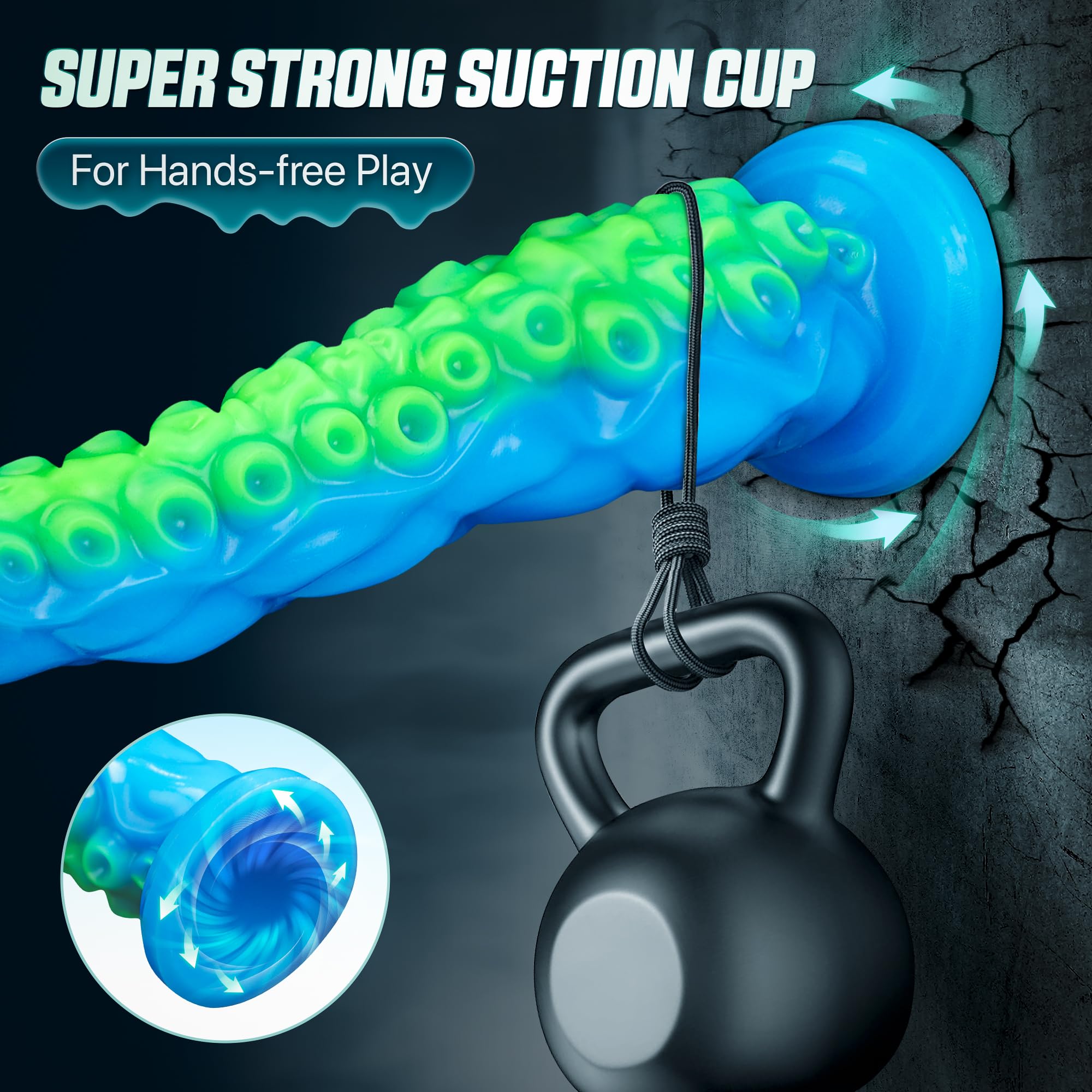 Luminous Tentacle Dildo Sex Toy - 12.9'' Anal Dildos Adult Toys, Strong Suction Cup Dildo Anal Sex Toys for C U G-Spot Stimulation, Soft Silicone Huge Dildo Womens Sex Toys for Men Couples Sex Machine