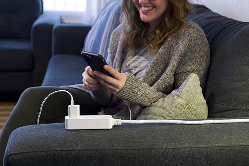 Vista 37 de Cable de extensión para estación de carga de USB Cordinate 41691, de diseño, conector múltiple con protección de sobrecarga eléctrica 2 tomas