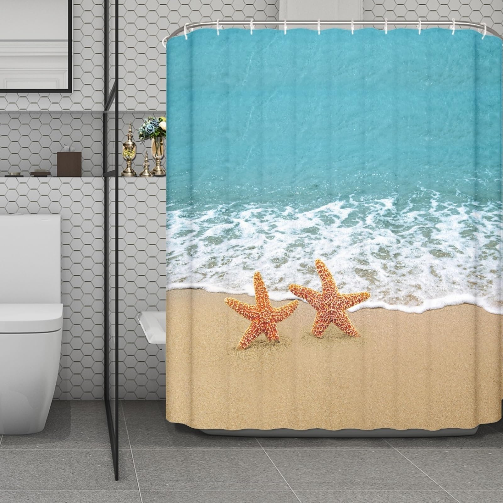 Rideau de Douche Anti Moisissure 200X240 Imperméable et Séchage Rapide