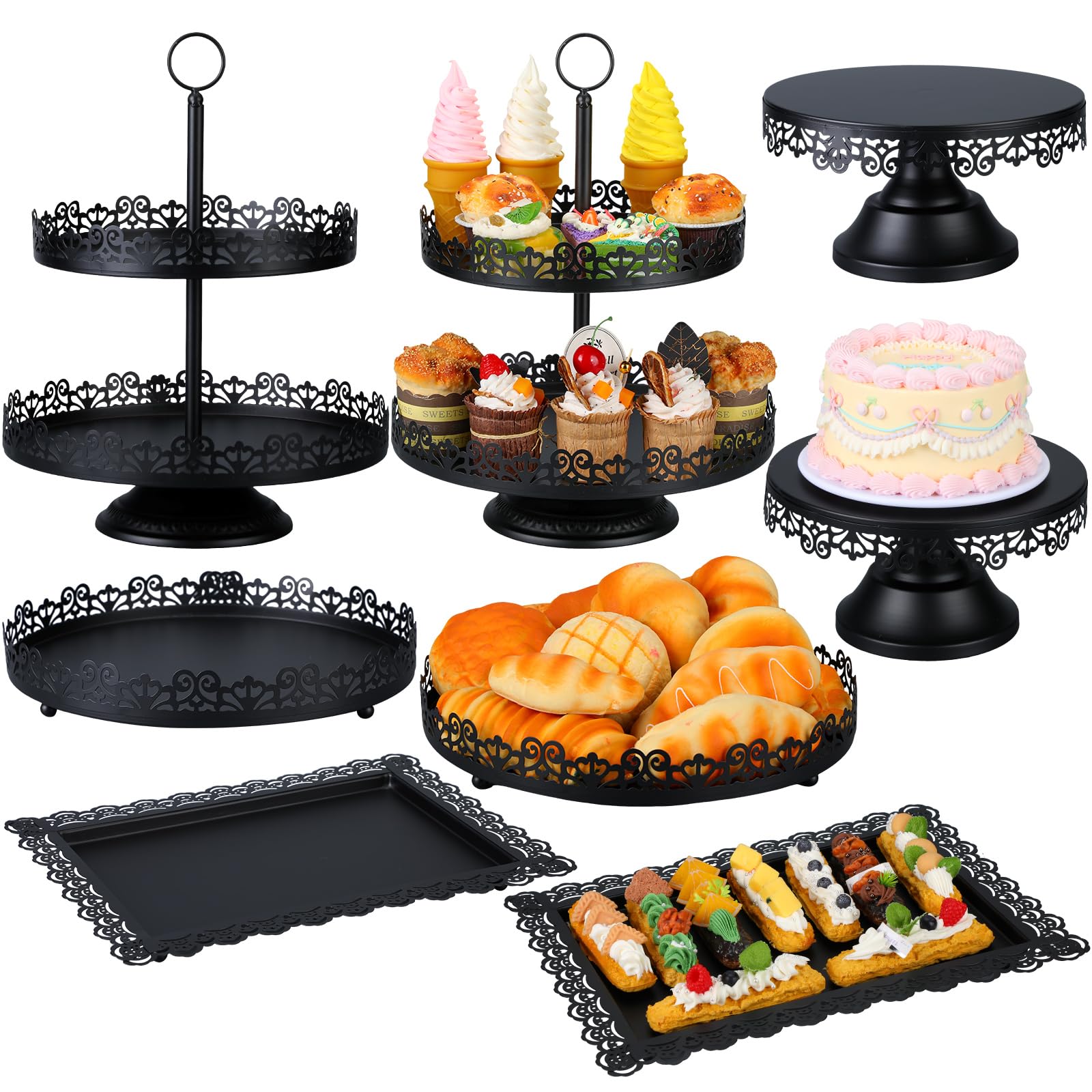 Cake stand 2点 set “ no brand” Amazon.com | Tioncy 8 Pcs Cake Stand Set, Metal Dessert Table
