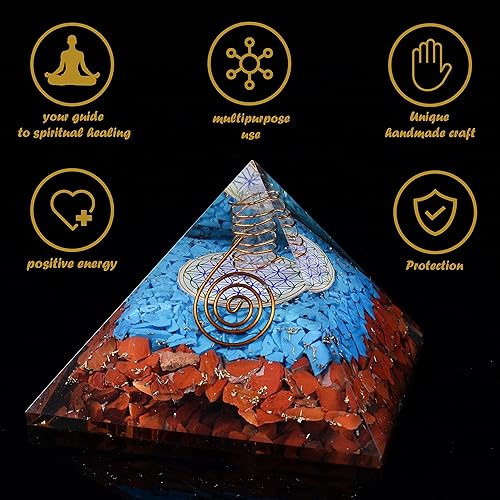Miniatura 8 de Crocon Ónix rojo orgona pirámides piedra curativa orgona piedras preciosas pirámide piedras reiki cristal chakra adivinación colección organito