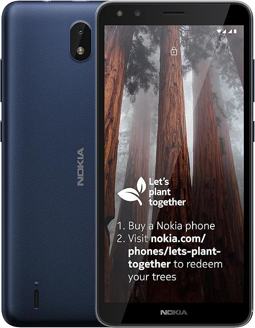 Nokia C01 Plus 5.45 Inch Android (Go Edition) UK SIM Free Smartphone with 1 GB RAM and 16 GB Storage (Dual SIM) - Blue