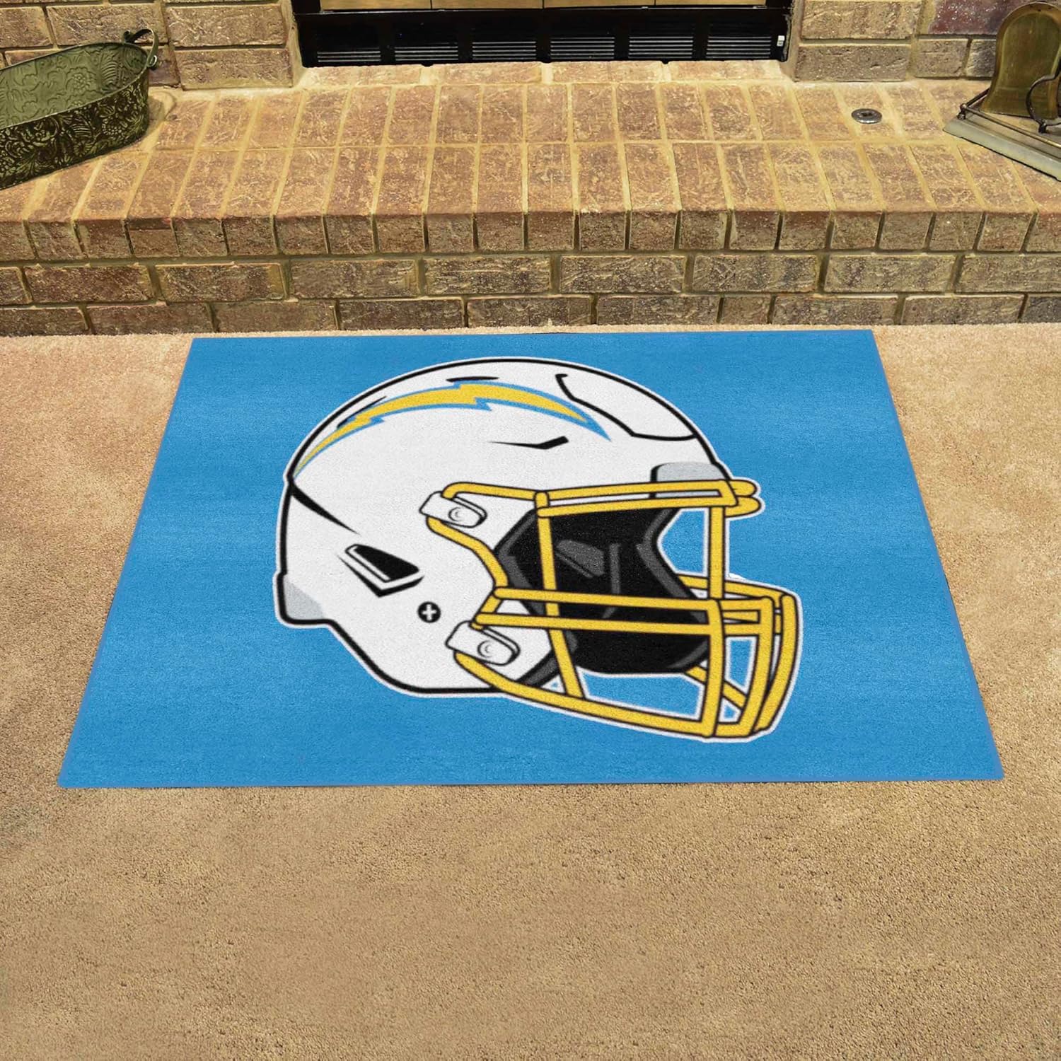 FANMATS 5846 NFL - Los Angeles Chargers All-Star Mat | Blue | 33.75"x42.5" | Chargers Helmet Logo