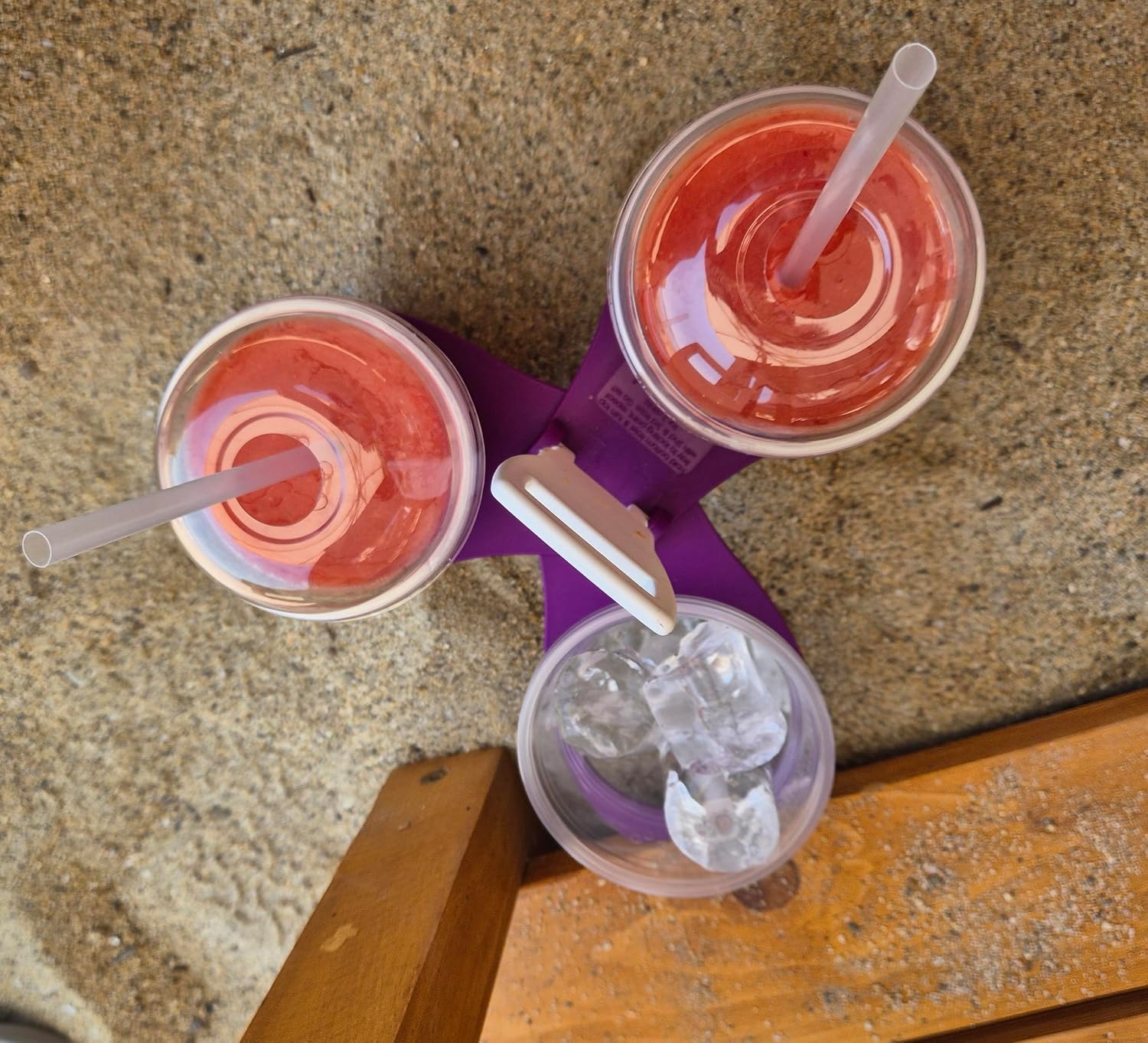 CarryAround Fold Away Cup Carrier/Caddy [MADE IN UK] [PURPLE] Take-Out Coffee Soft Drink Pint Beer Beverage Holder, Sturdy Reusable Pocket Size, Festival Sports Gigs Easy safe - hot drinks, 2,3,4 cups image 3