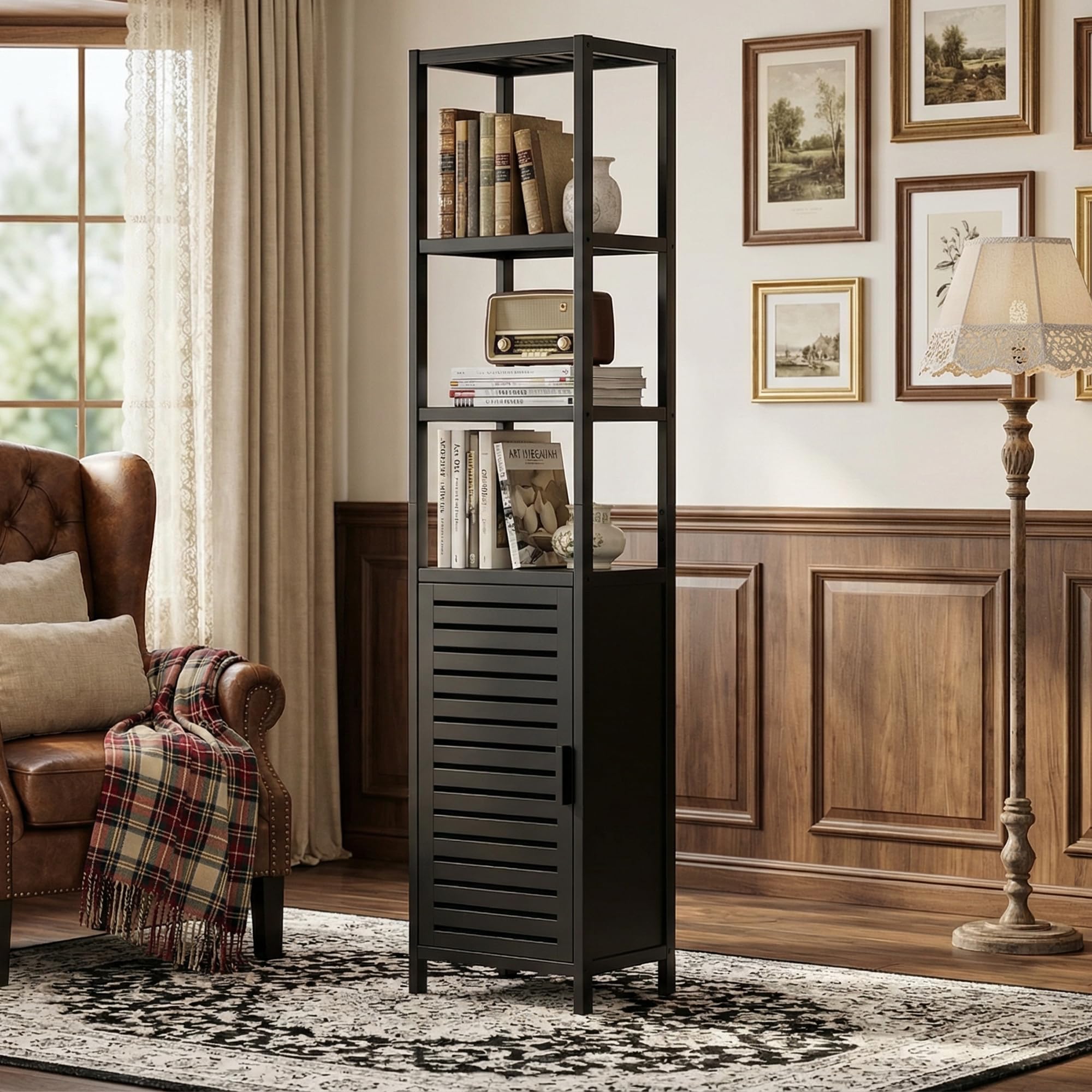 Armoire De Sol De Salle De Bain, Organisateur De Rangement En Bambou