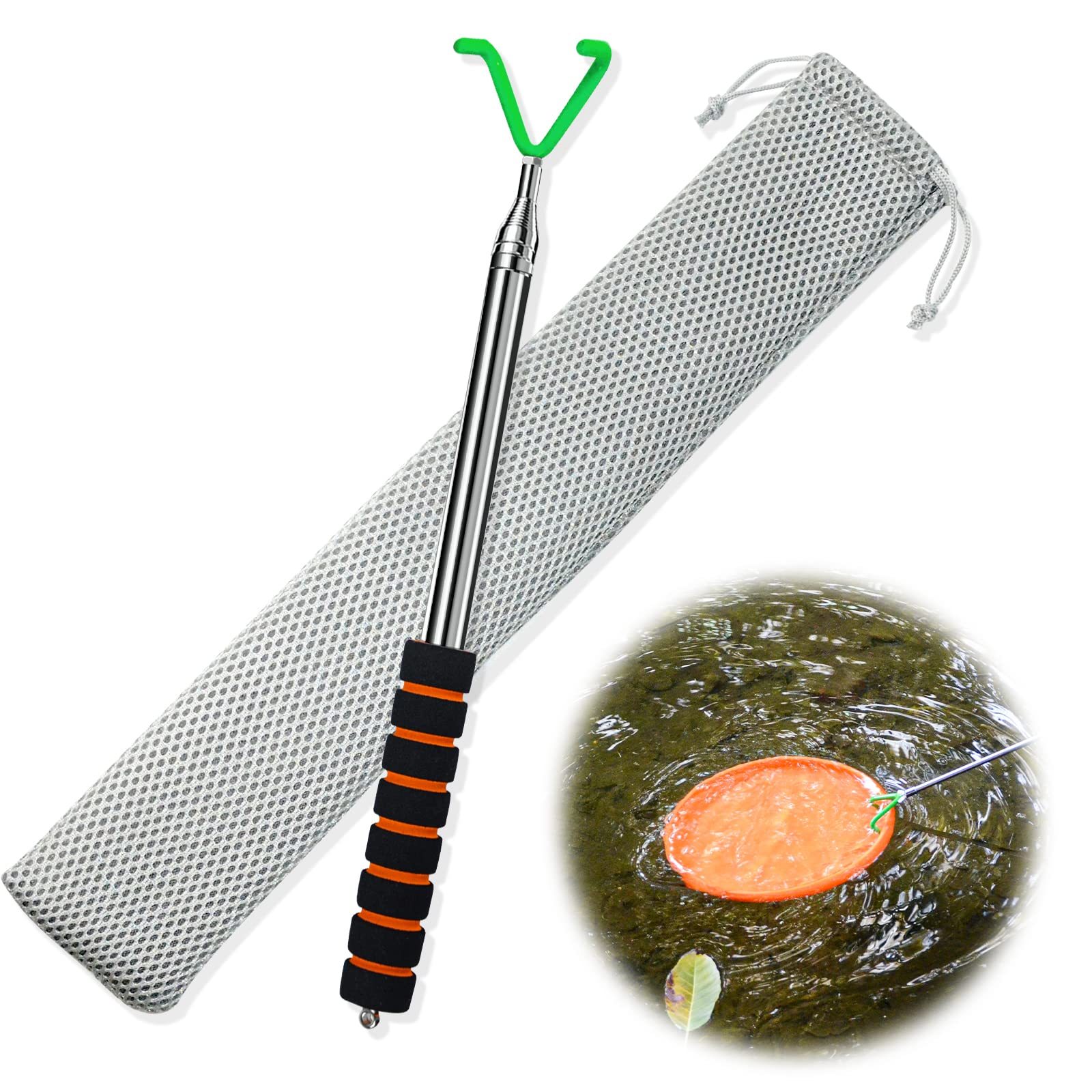 Buy Kozzcuzz Disc Golf Retriever Telescoping Pole with Hook, Extra Long