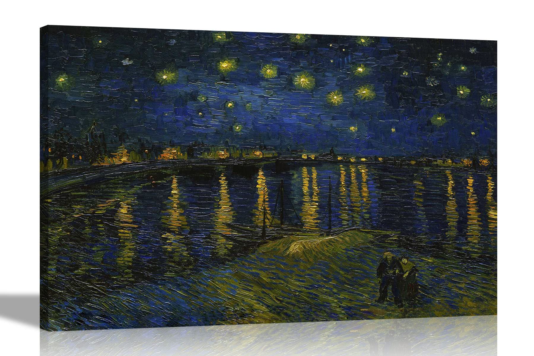 Artley Prints Starry Night Over The Rhone By Vincent Van Gogh Canvas Prints Abstract Framed Wall Art Office Home Decor 86 X 61Cm (34 X 24 Inches) A1