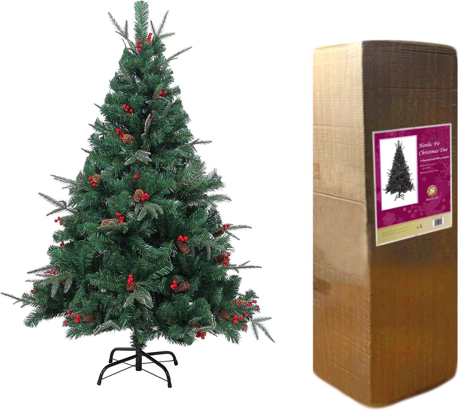 SHATCHI 8ft/240Cm Nordic Fir Artificial Christmas Tree