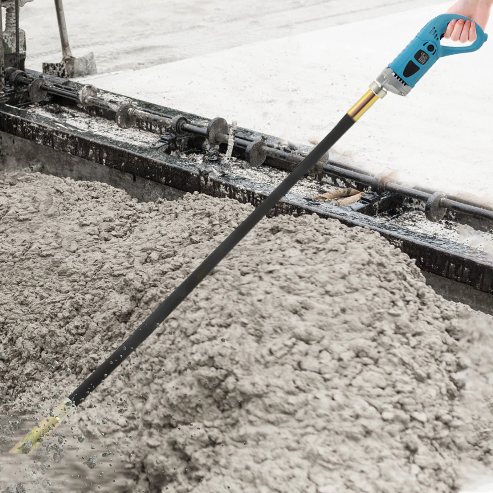 Vibratore elettrico per calcestruzzo, vibratore per calcestruzzo, dotato di un tubo lungo 1,5 metri, 4300 giri/min, adatto per cantieri, lavori stradali e costruzione di ponti