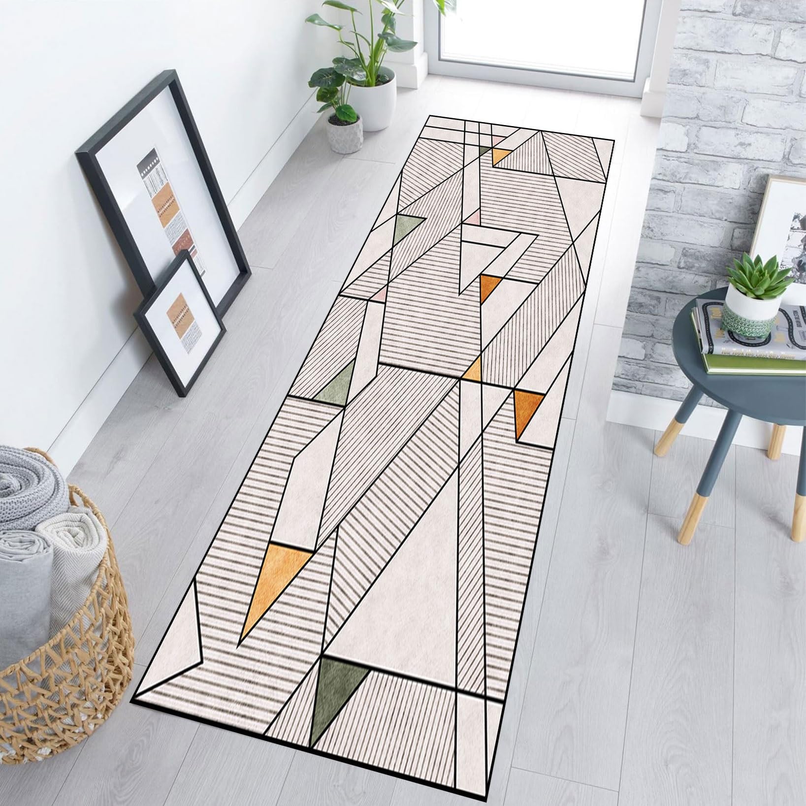 Tapis Cuisine 85 x 140 cm Doux Antidérapant Tapis Intérieur Entrée, Poil Court Doux, Absorbant, Moderne Design pour Cuisine, Couloir, Passage, B
