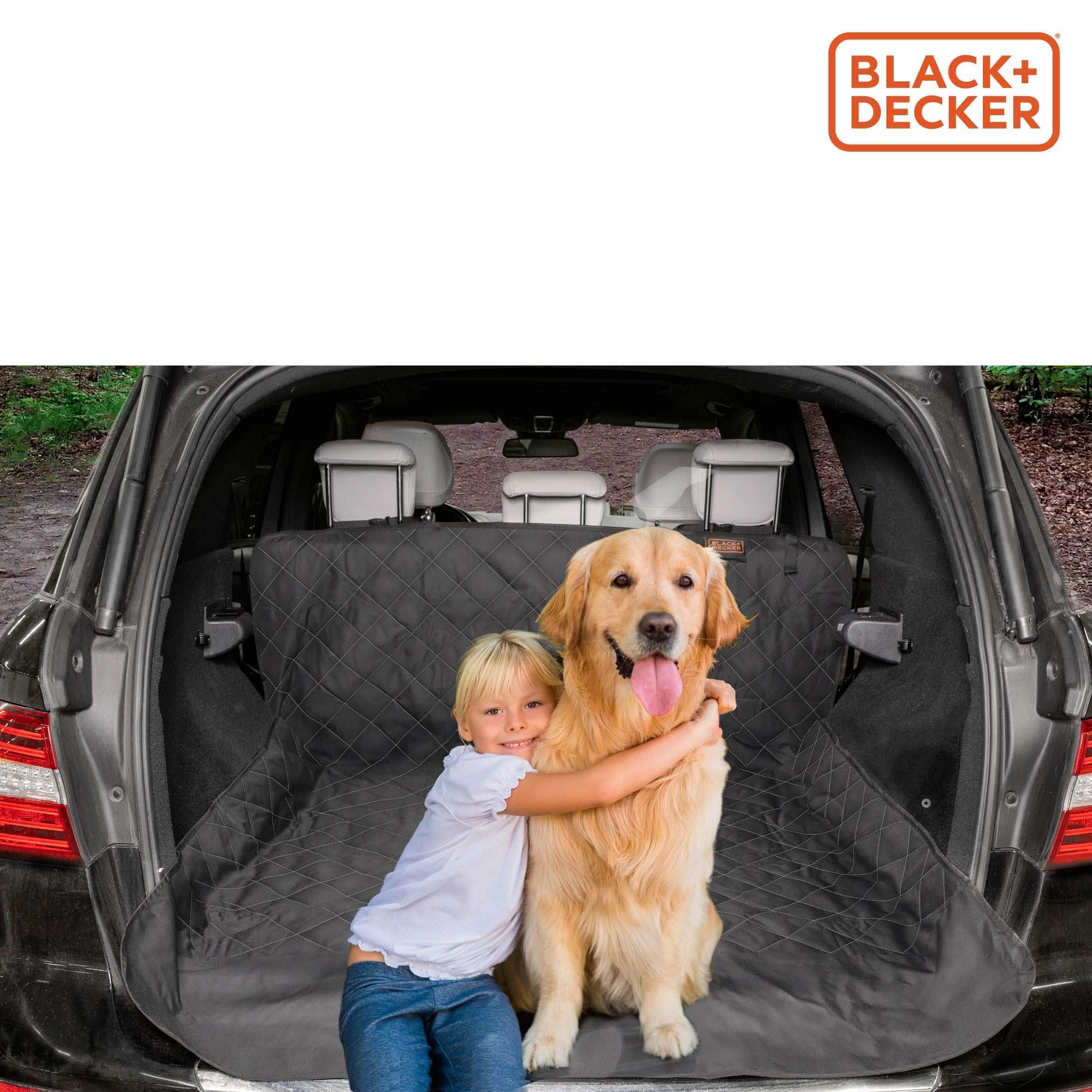 BLACK+DECKER Pokrowiec ochronny do bagażnika dla psa - uniwersalny - antypoślizgowy - odporny na działanie wody - 178 x 129 cm - czarny