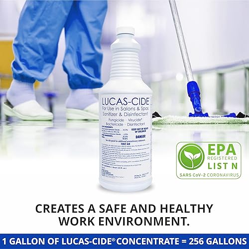 Miniatura 20 de LUCAS-CIDE Desinfectante de salón y spa, desinfectante multiusos para superficies, solución de suministros de limpieza desinfectante EPA, 16 oz