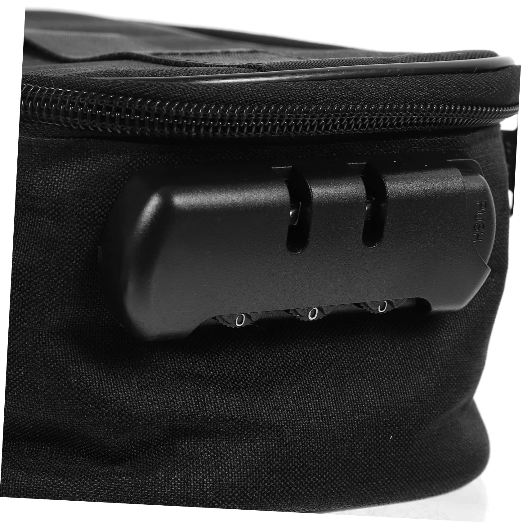 Schwarze Reisekosmetiktasche mit Mehreren Fächern aus Oxford Stoff | Platzsparend für Koffer, Tragbar für Party und Reise, für Make Up und Nagelwerkzeug