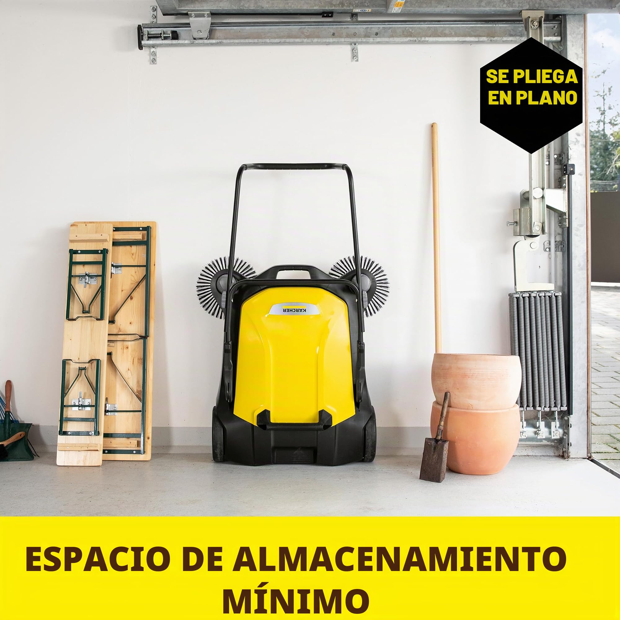 Kärcher - S 6 Twin Walk-Behind - Barredora de Piso Manual para Exteriores - Capacidad de 10 galones - Ancho de Barrido de 33.9 Pulgadas - Barrido de hasta 32.300 pies Cuadrados/Hora