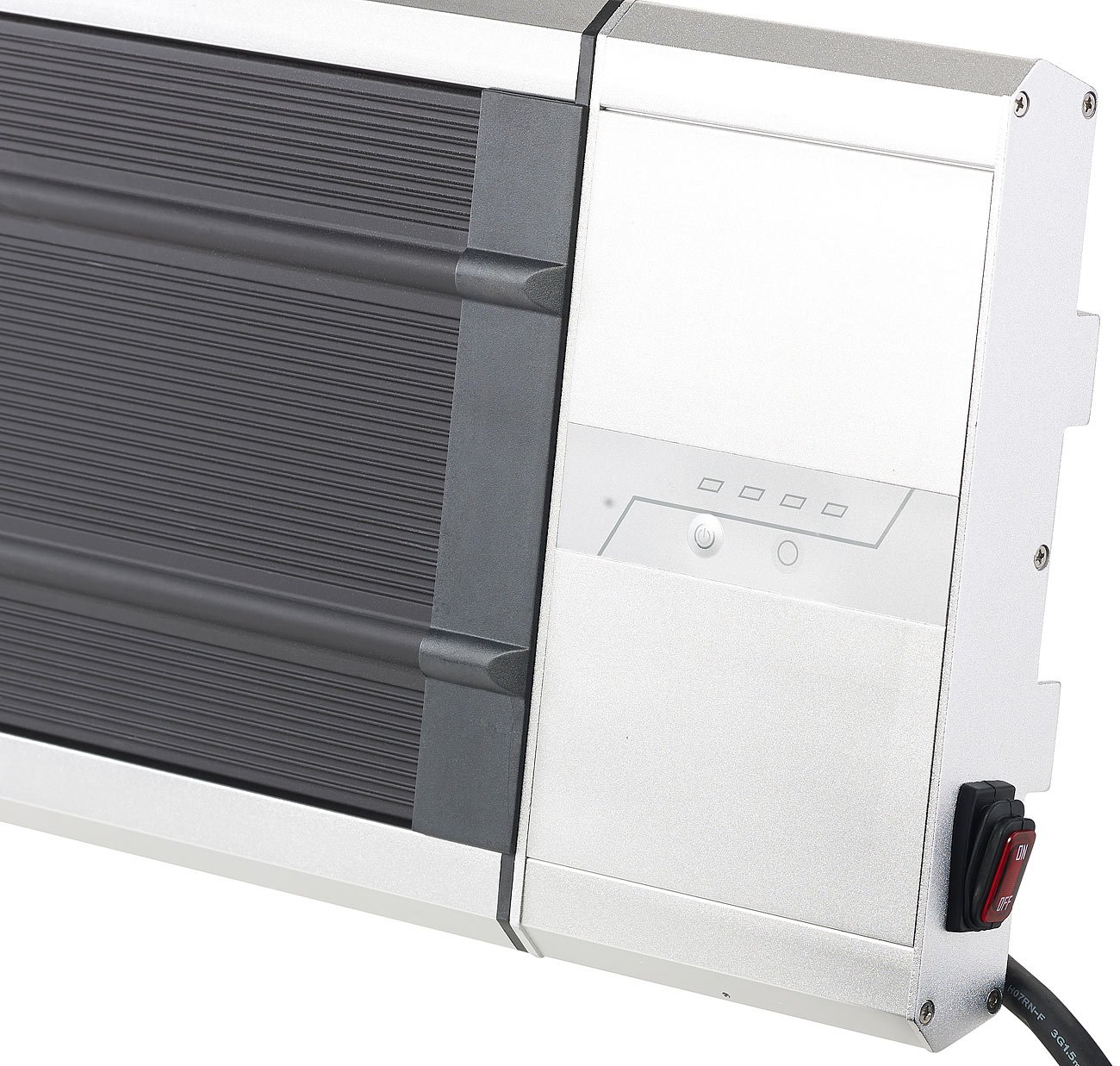 Semptec Urban Survival Technology Schwarzstrahler: IR-Dunkelheizstrahler RA-324, Timer & Fernbedienung, 2.400 Watt, IP55 (Heizung Infrarot, Heizstrahler mit Timer, Strahler)