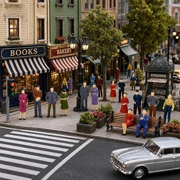P50 Model Trains Architectural 1:50 O Scale Painted Figures O Gauge Sitting and Standing People for Miniature Scenes New (50PCS)