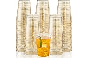 Gold Glitter Disposable Cups - 200Pcs For Reception