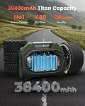 ETENWOLF Vortex S7 Gonfleur de pneus pour véhicule lourd, portable Air Compresseur pour pneus de voiture avec 160PSI & 38400 mAh Batterie sans fil Air Pompe avec 100% Cycle des droits & Cylindre double (vert vif)