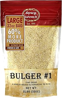 Bulgur Cracked Wheat Fine #1, 2 LB Bag (32oz) | USA Grown Bulgar Wheat for Tabouleh | 100% Natural & Pure | Great for Vegan Recipes by Spicy World