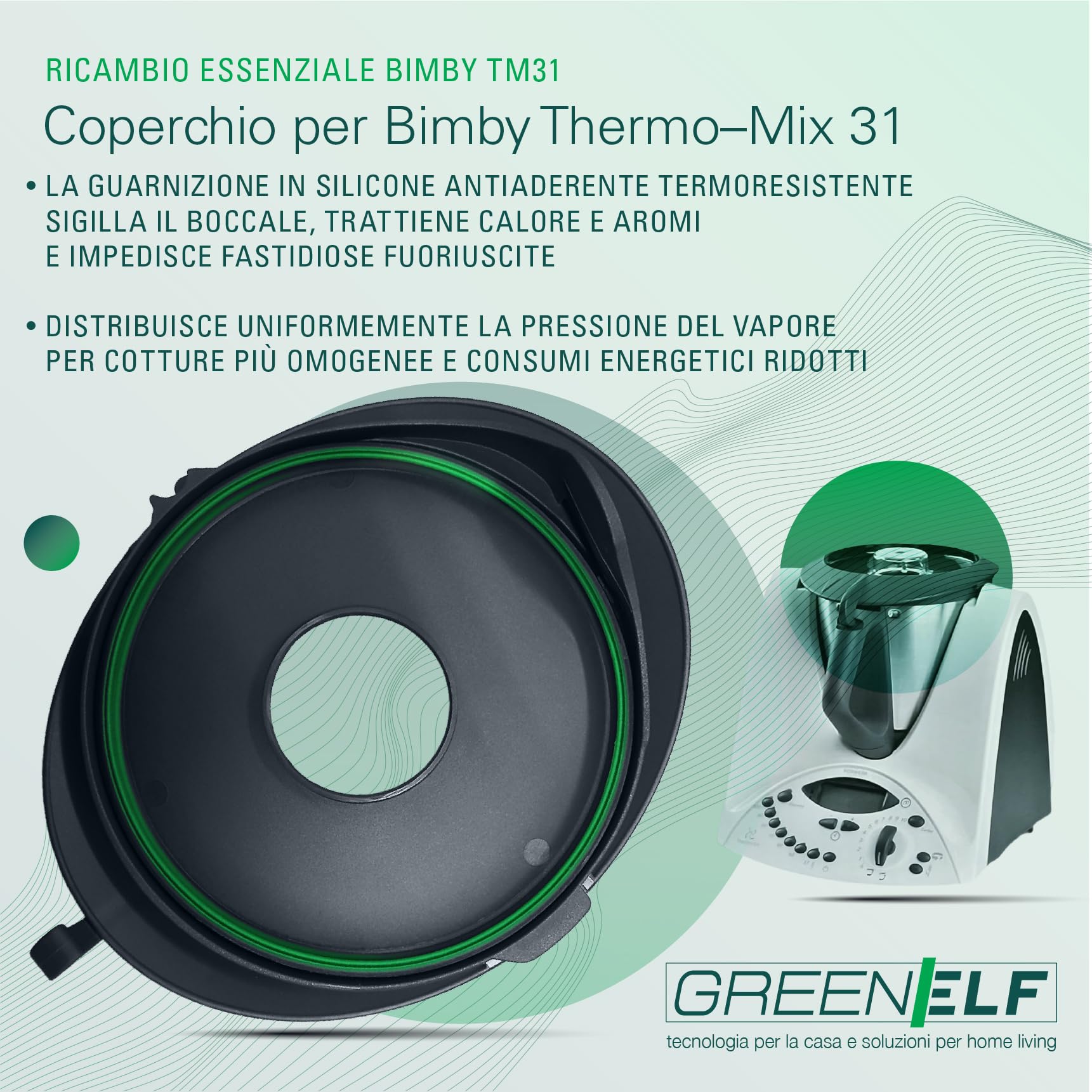 Coperchio Bimby TM31, Ricambio Compatibile con Bimby TM31, con Elegante Guarnizione Colorata per Cottura Precisa, Sigillatura Ermetica Anti-Fuoriuscite, Facile da Sostituire e Pulire