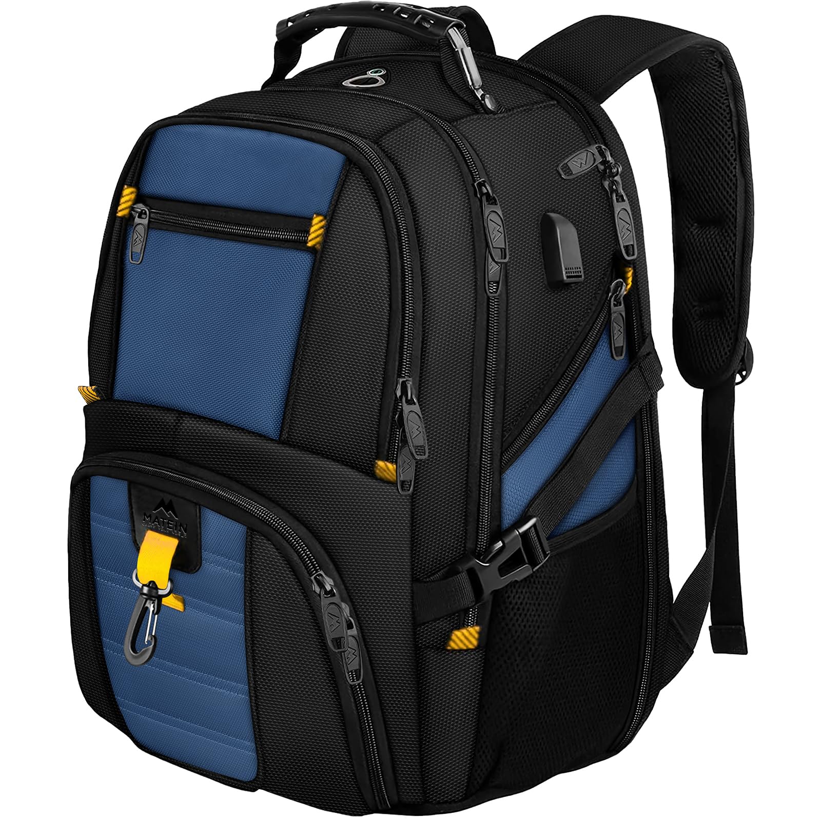 MATEIN Zaino Porta PC Uomo 18.4 Pollici 55L Grande Capacità, Zaino da Viaggio Donna Impermeabile per Lavoro, Ufficio, Viaggio, Scuola Superiore, Trekking, Università, Travel Bag, Blu Reale