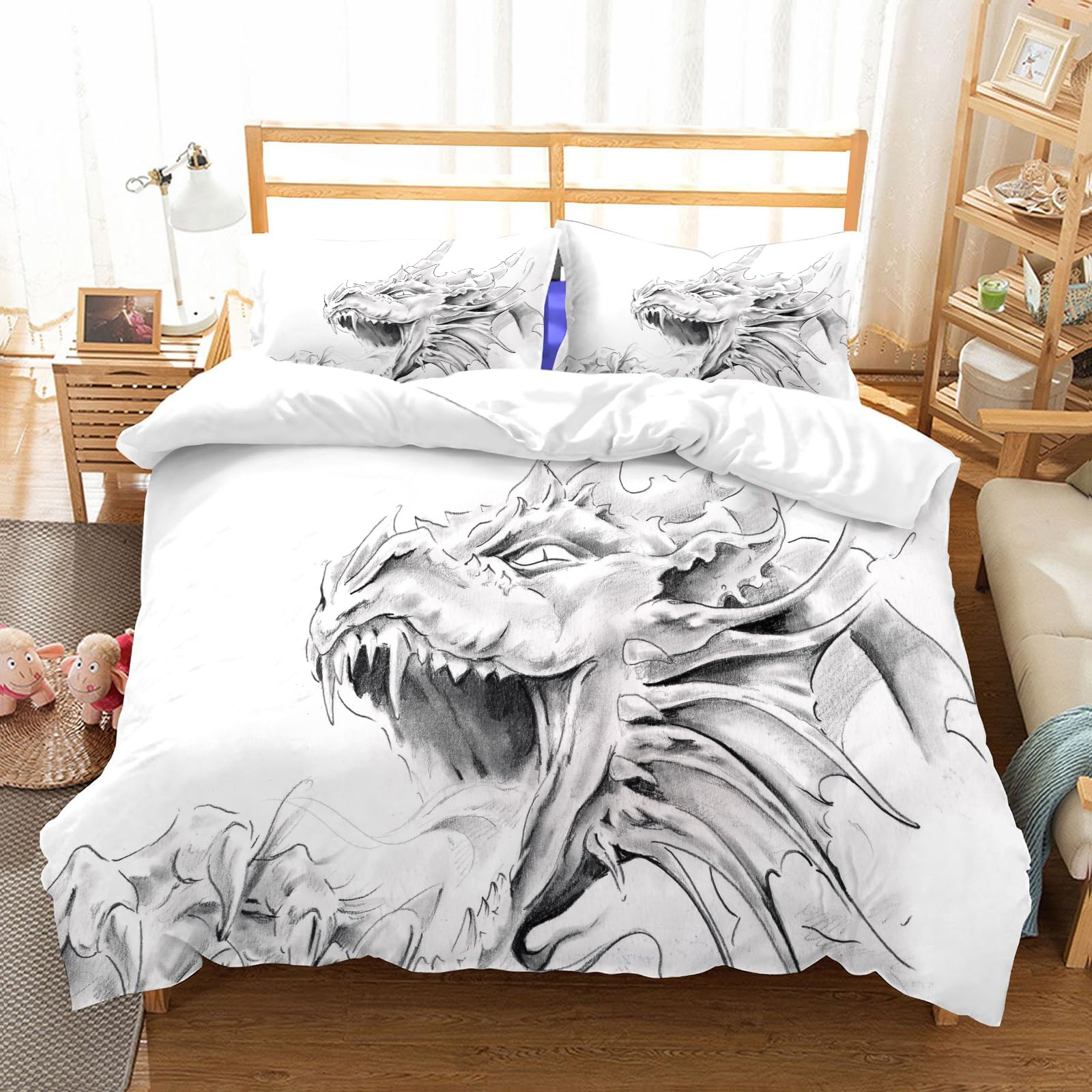 Parure de lit créature fantastique dragon pour passionnés d'univers mythiques