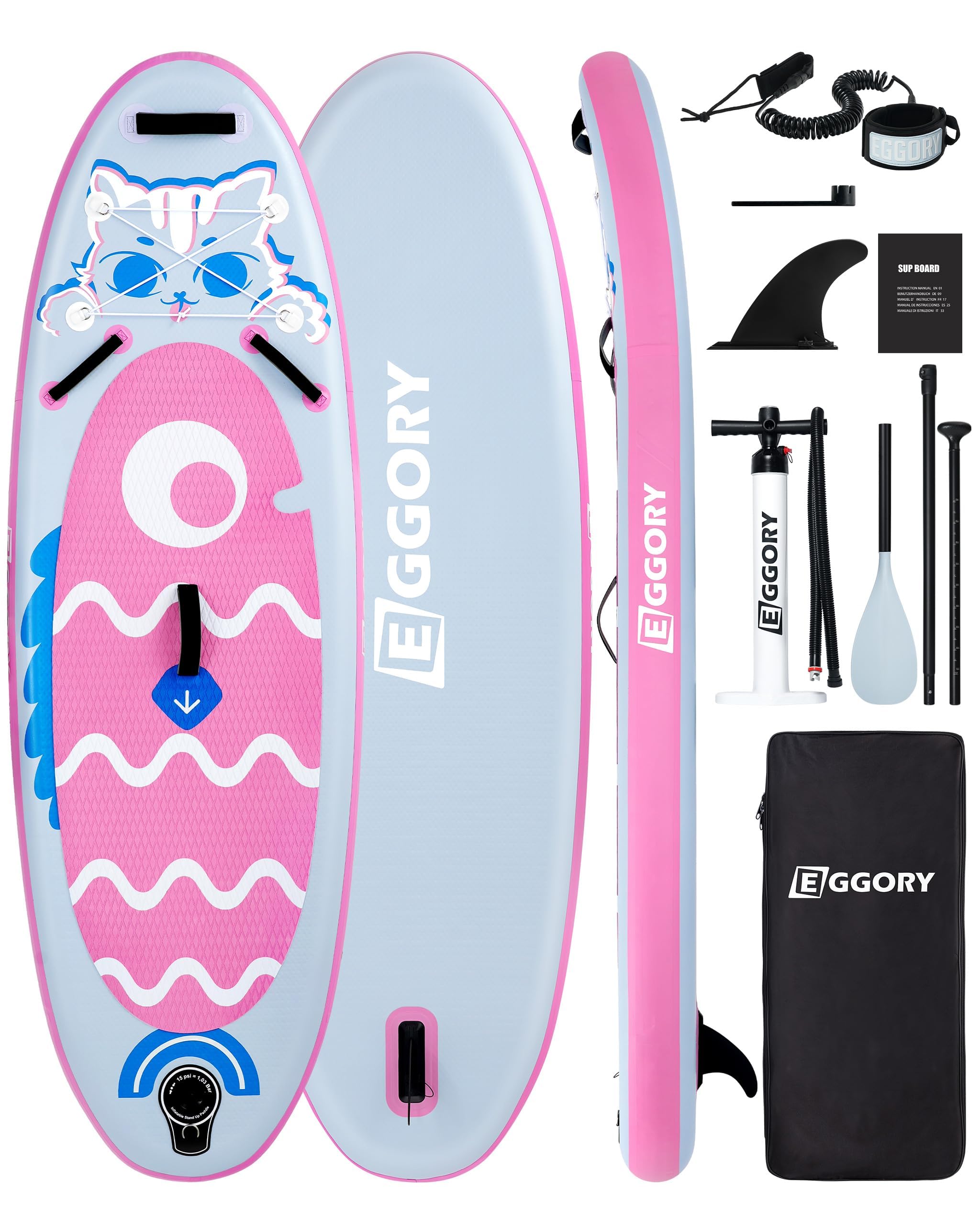 Tavola da surf gonfiabile SUP completa Paddleboard accessori pagaia regolabile, pompa, zaino da viaggio, guinzaglio, borsa impermeabile, tavola per adulti