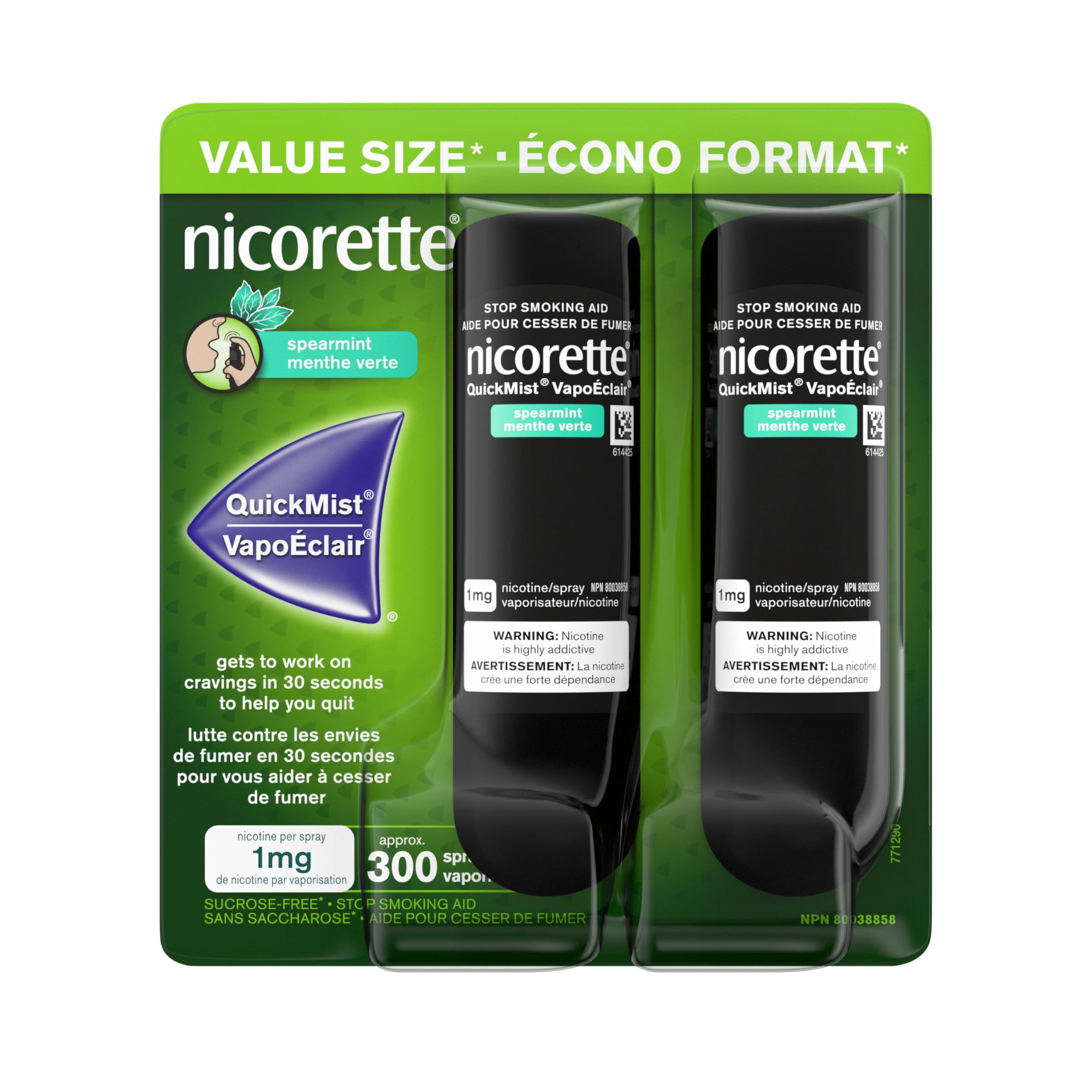 Nicorette QuickMist Spray 1mg, Spearmint, Quit Smoking Aid and