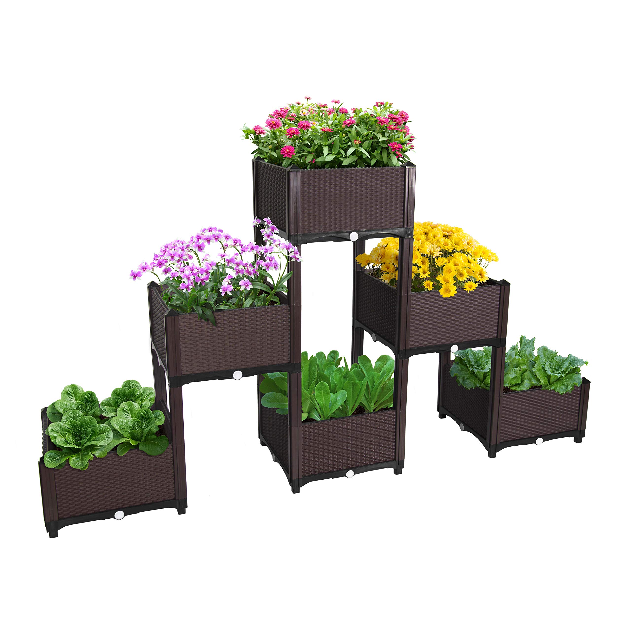 D'vine Dev Planter Raised Beds - Elevated Planter Garden Box for Vegetable/Flower/Herb Outdoor Standing Planter Beds