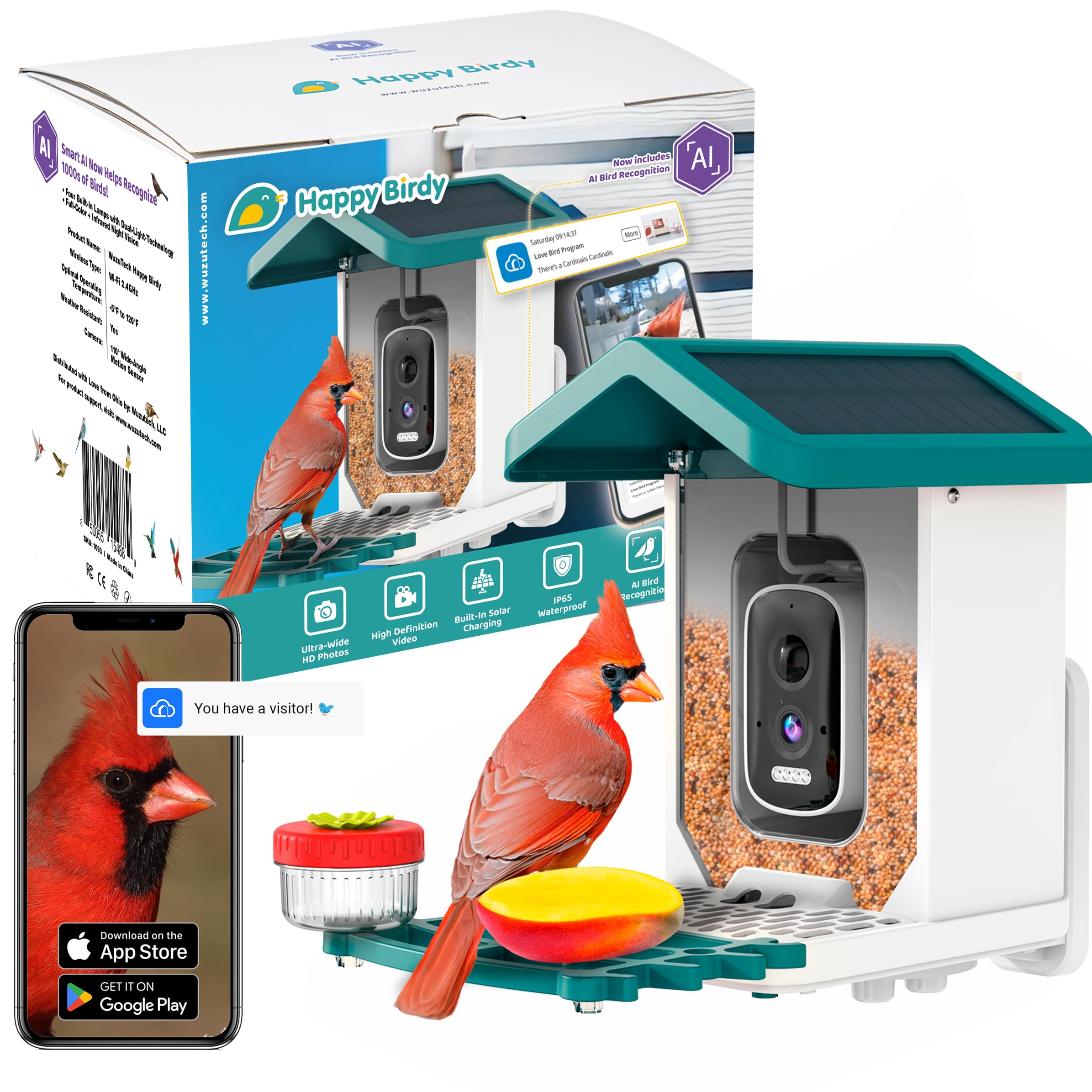 Amazon.com : Happy Birdy Smart Bird Feeder with Camera - 2.5K HD