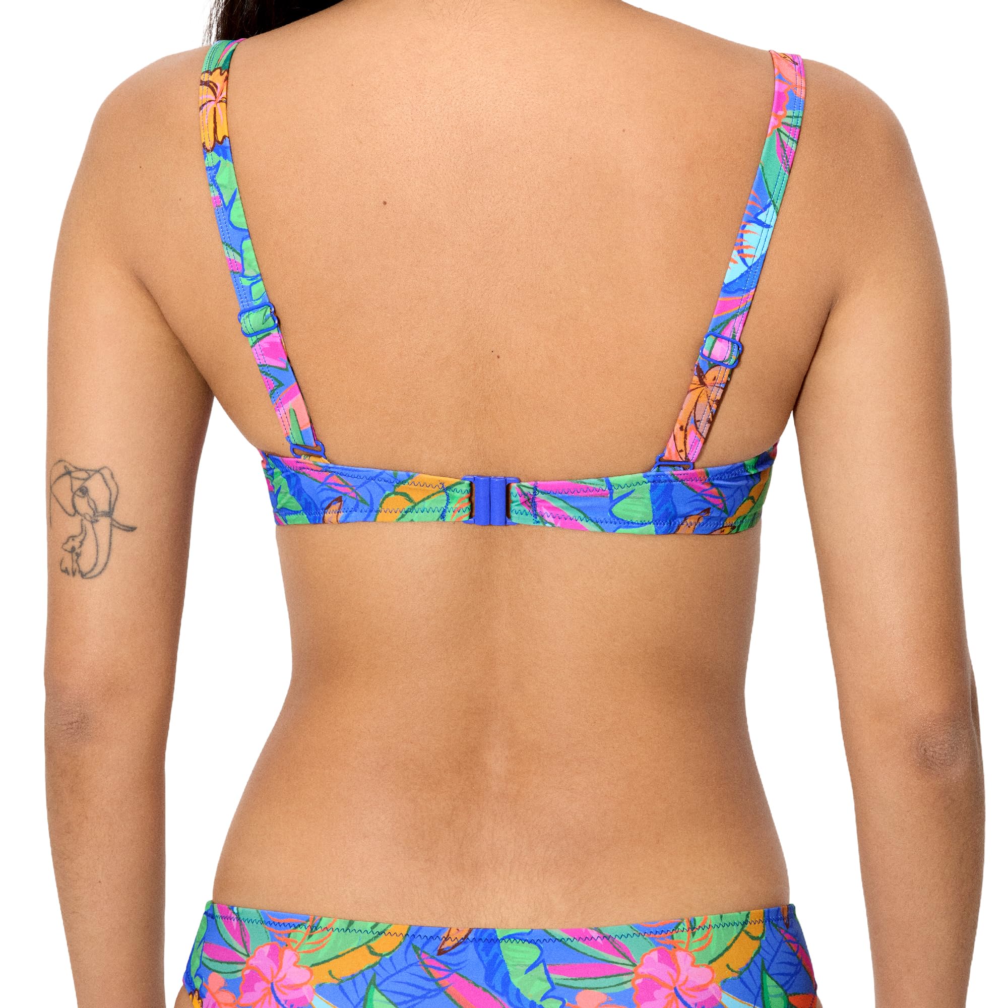 YSABEL MORA. Top Bikini Estampado Tropical Copa B. Top Bikini con Aro Y Relleno. Tirantes Anchos Regulables. Diseño Estampado. Combínalo con Braga A Juego para Look Completo .Colección Palms.