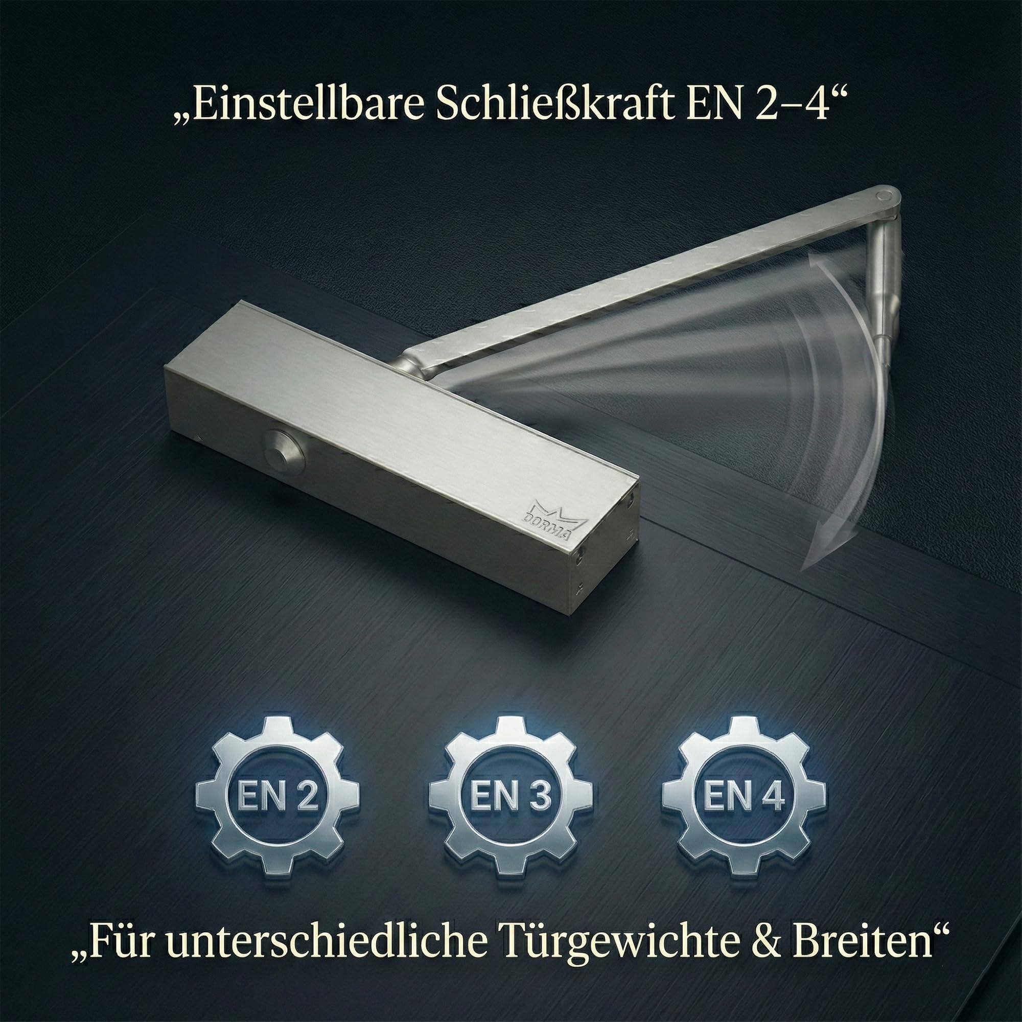 KABA Obentürschließer TS 73 V mit Normalgestänge, Edelstahl, Silber, EN 2-4, Automatischer Türschließer, Türschließer, Standard, Wohn- und Bürogebäude