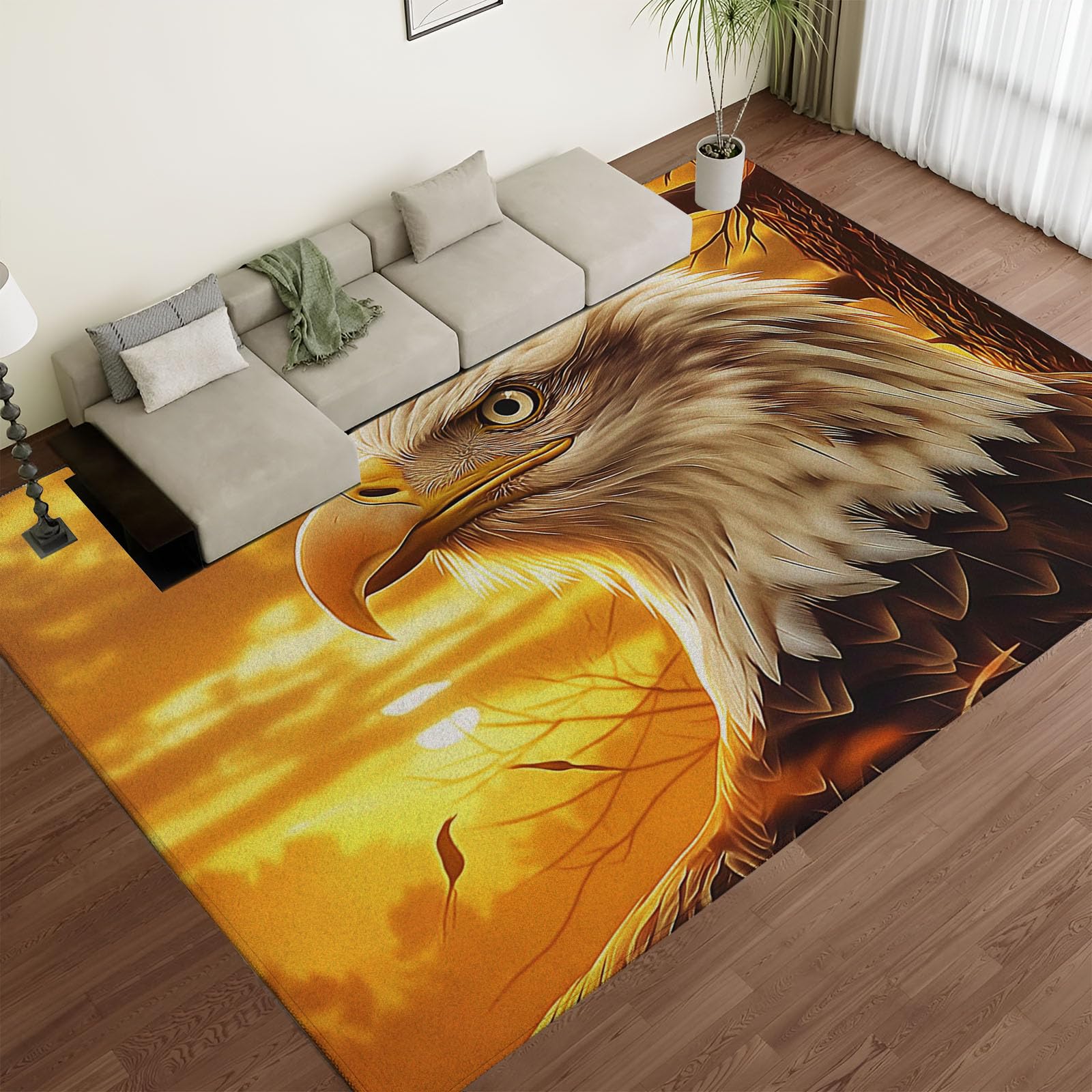 Vista Della Fauna Selvatica Tappeti Soggiorno Camera Da Letto – Tramonto Tappeti Antiscivolo – Moderno Morbido Pelo Corto Peluche 150X210Cm Tappeto - Non Perde Pelo Facile Pulire
