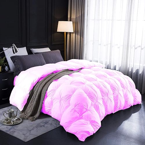 Miniatura 3 de Edredón de plumón alternativo de color rosa, tamaño King extragrande de 116 x 98 pulgadas, 1 pieza con relleno de edredón para todas las estaciones,