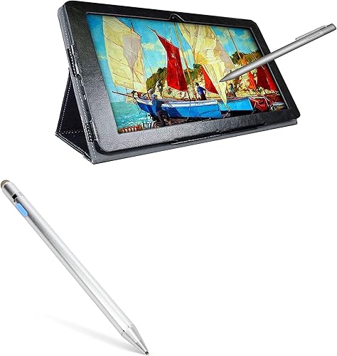 BoxWave Lápiz óptico compatible con Simbans PicassoTab 10, AccuPoint Active Stylus, lápiz digital electrónico con punta ultra fina, color plateado
