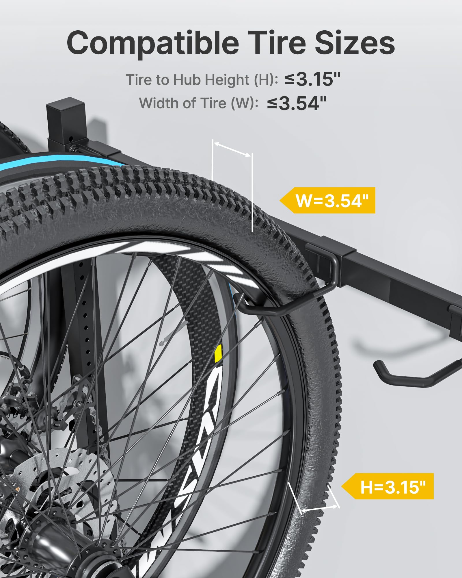 monTEK Freestanding Bike Storage Rack for 5 Bikes, Heavy Duty 350LBS Vertical Bike Stand with 5 Bike Hooks & 6 Helmet Hooks, Indoor and Outdoor Bike Storage Rack with Locking Casters