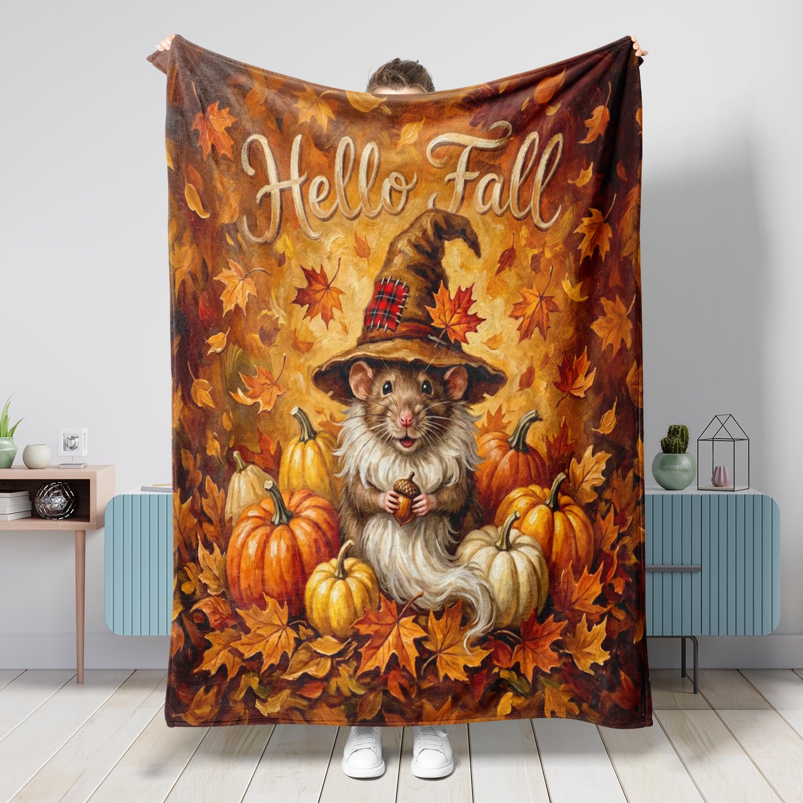 Couverture rat et souris en plaid canapé de 152x203 cm pour salon