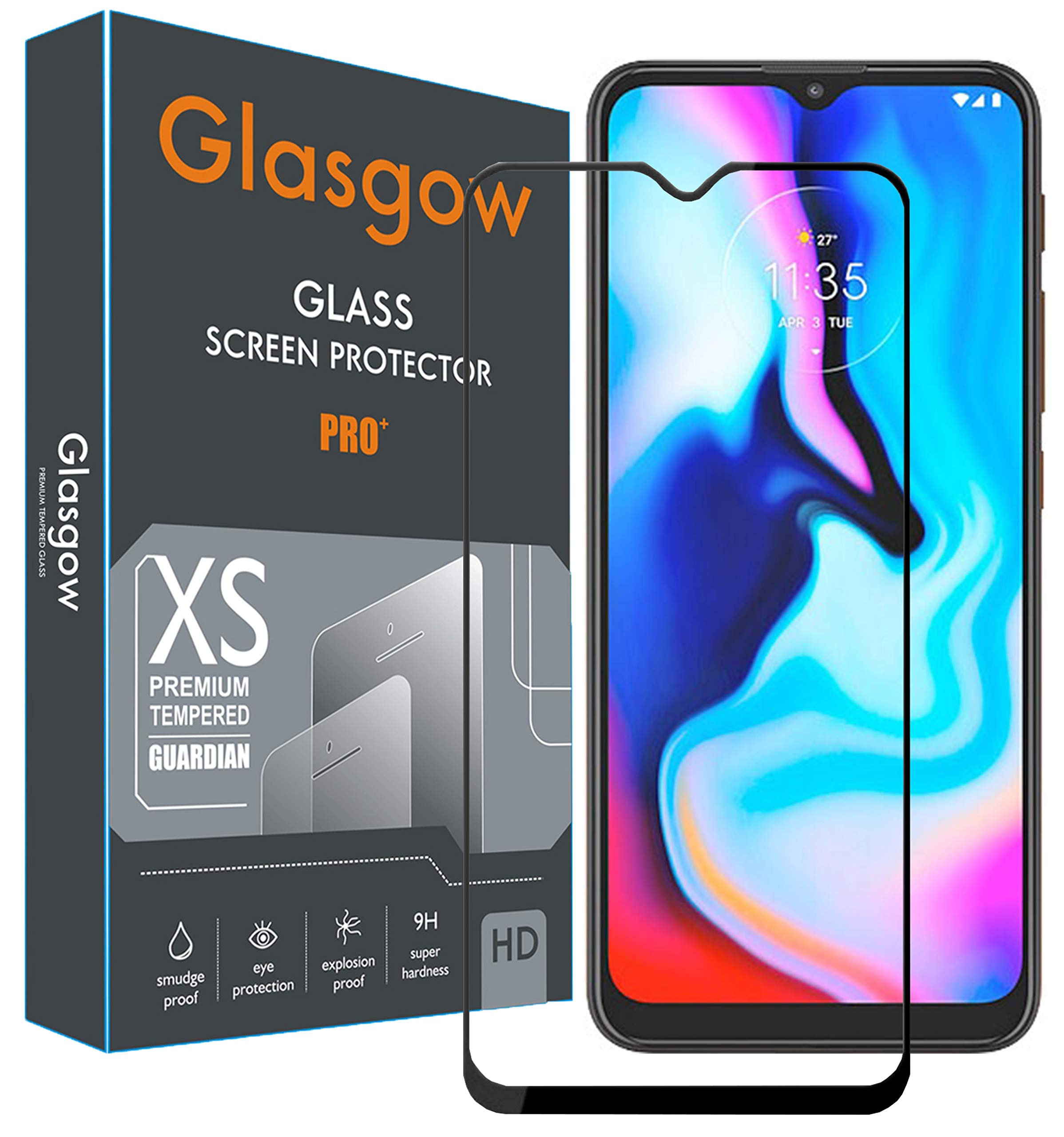 Glasgow Full Protection Tempered Glass for Motorola Moto G10 Power Top Notch Edge to Edge Full Screen Coverage [Anti-Scratch] [Gorilla] [Free Cleaning Kit Included] - Black (B08ZSWWZHM) Amazon Price History, Amazon Price Tracker